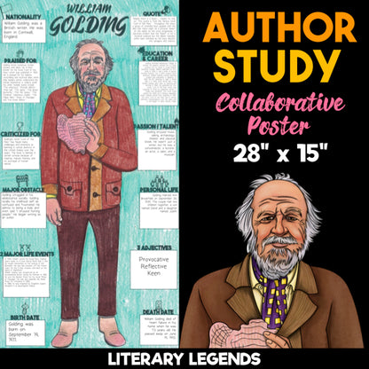William Golding Author Study — Literary Legends Collaborative Poster
