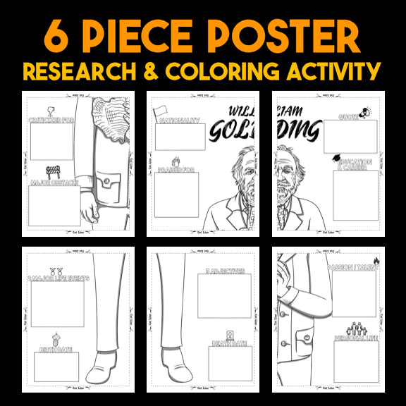 William Golding Author Study — Literary Legends Collaborative Poster